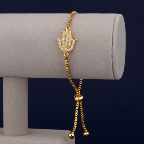 Bracelet Main de Fatima avec Moissanites